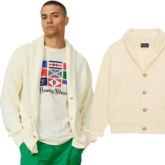 Rowing Blazers Men’s Cotton Fisherman Shawl Cardigan - Picture 1 of 11